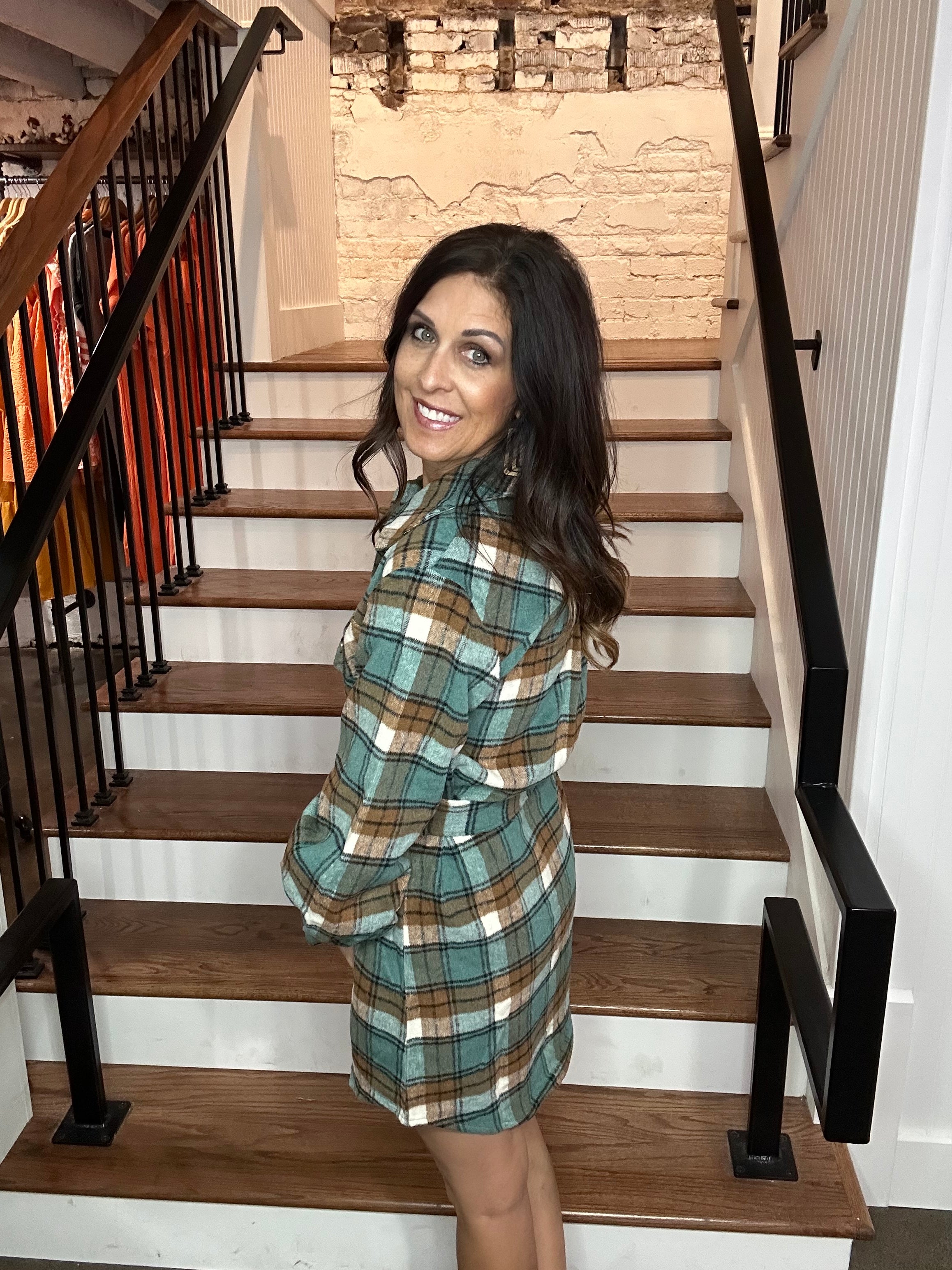 Belted Flannel Dress