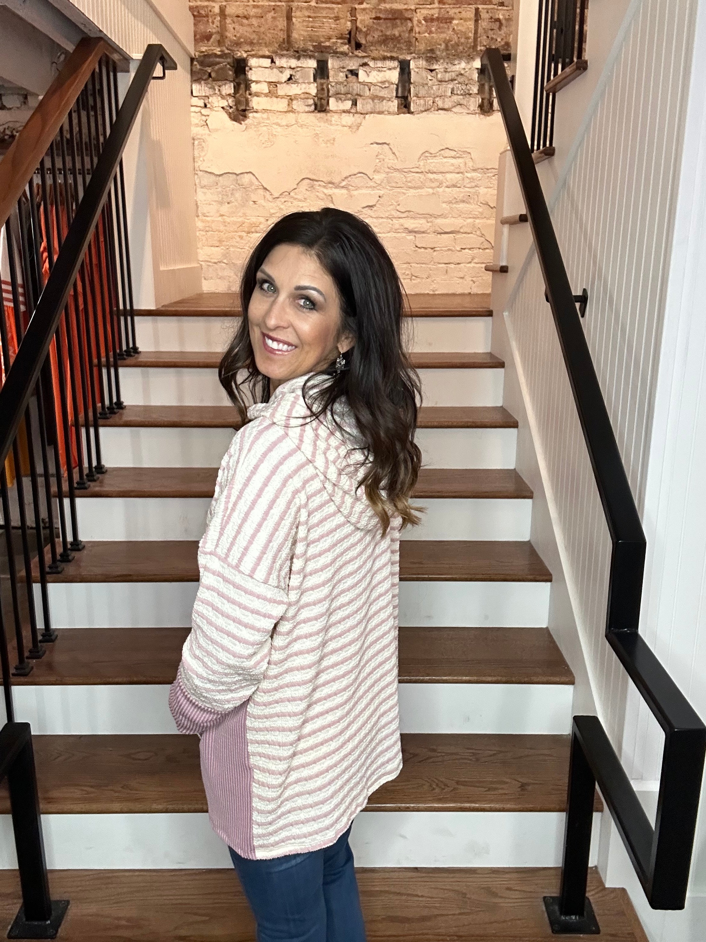 Striped Contrast Hoodie