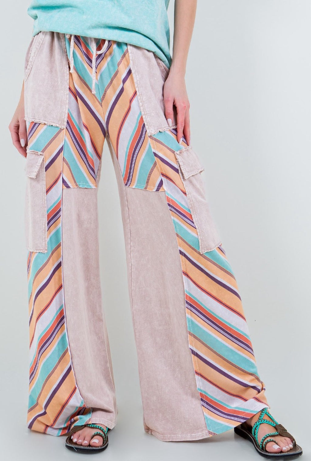 Striped Patchwork Pants