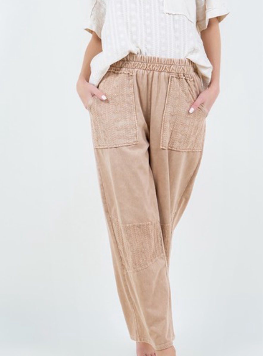 Eyelet Straight Pants