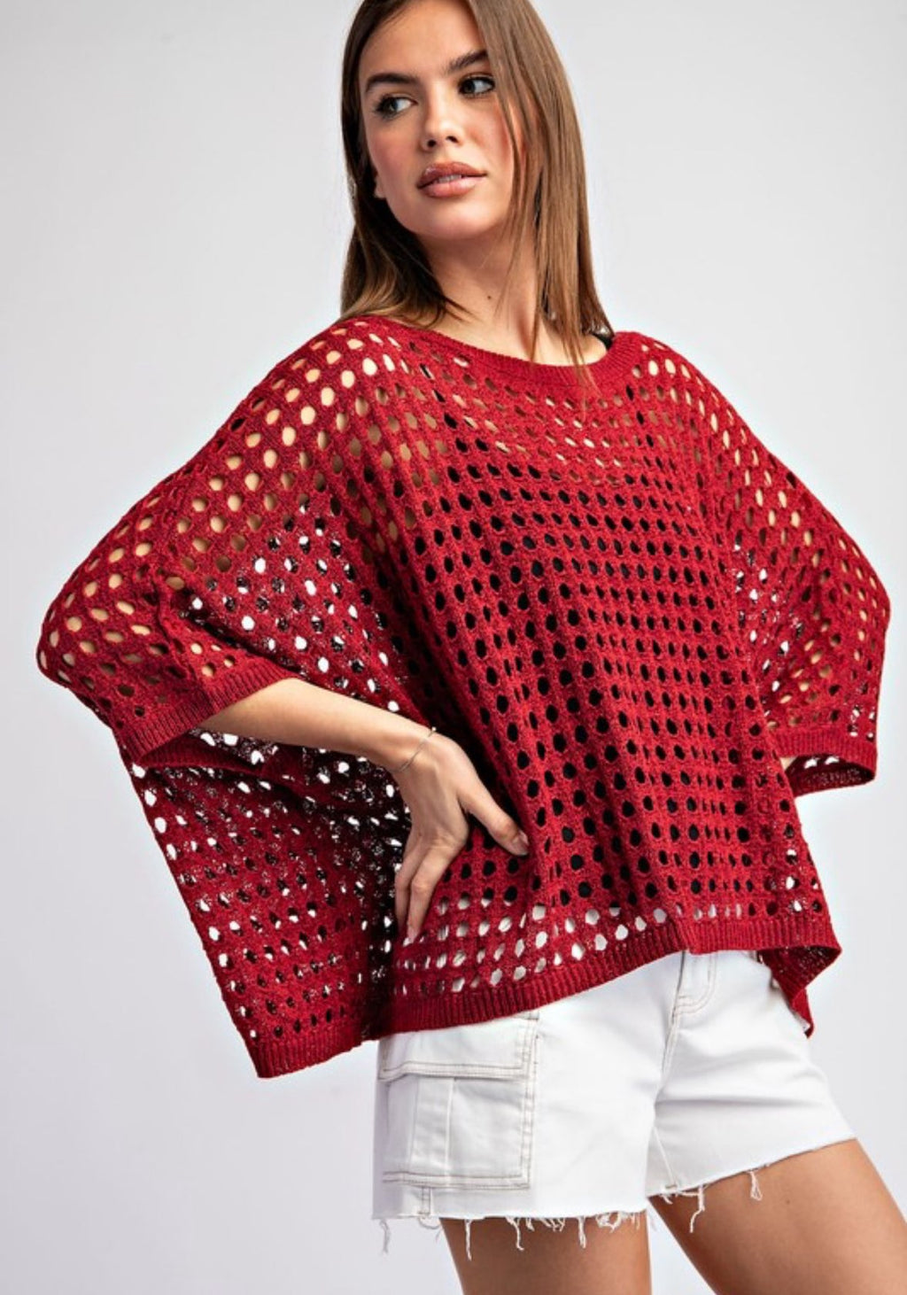 Eyelet Knit Dolman