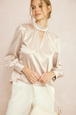 Satin Faux Wrap Top