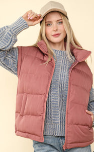 High Neck Puffer Vest