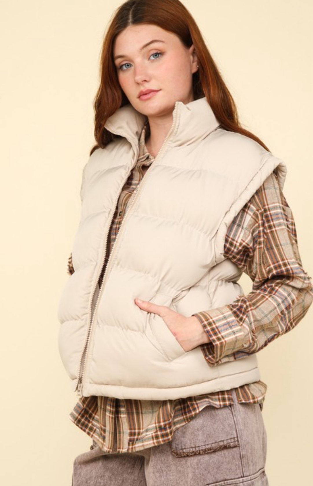 High Neck Puffer Vest