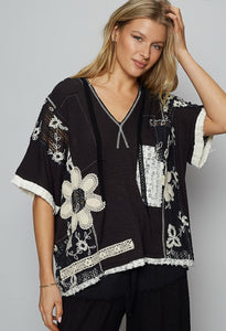 Crochet Contrast Top
