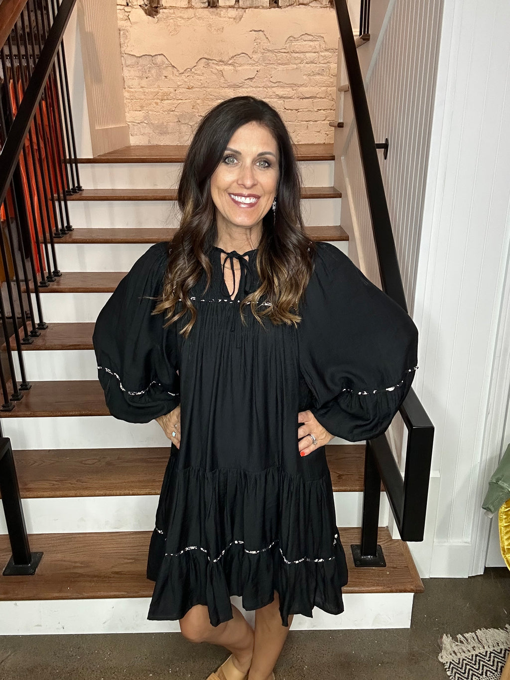 Tiered Long Sleeve Dress