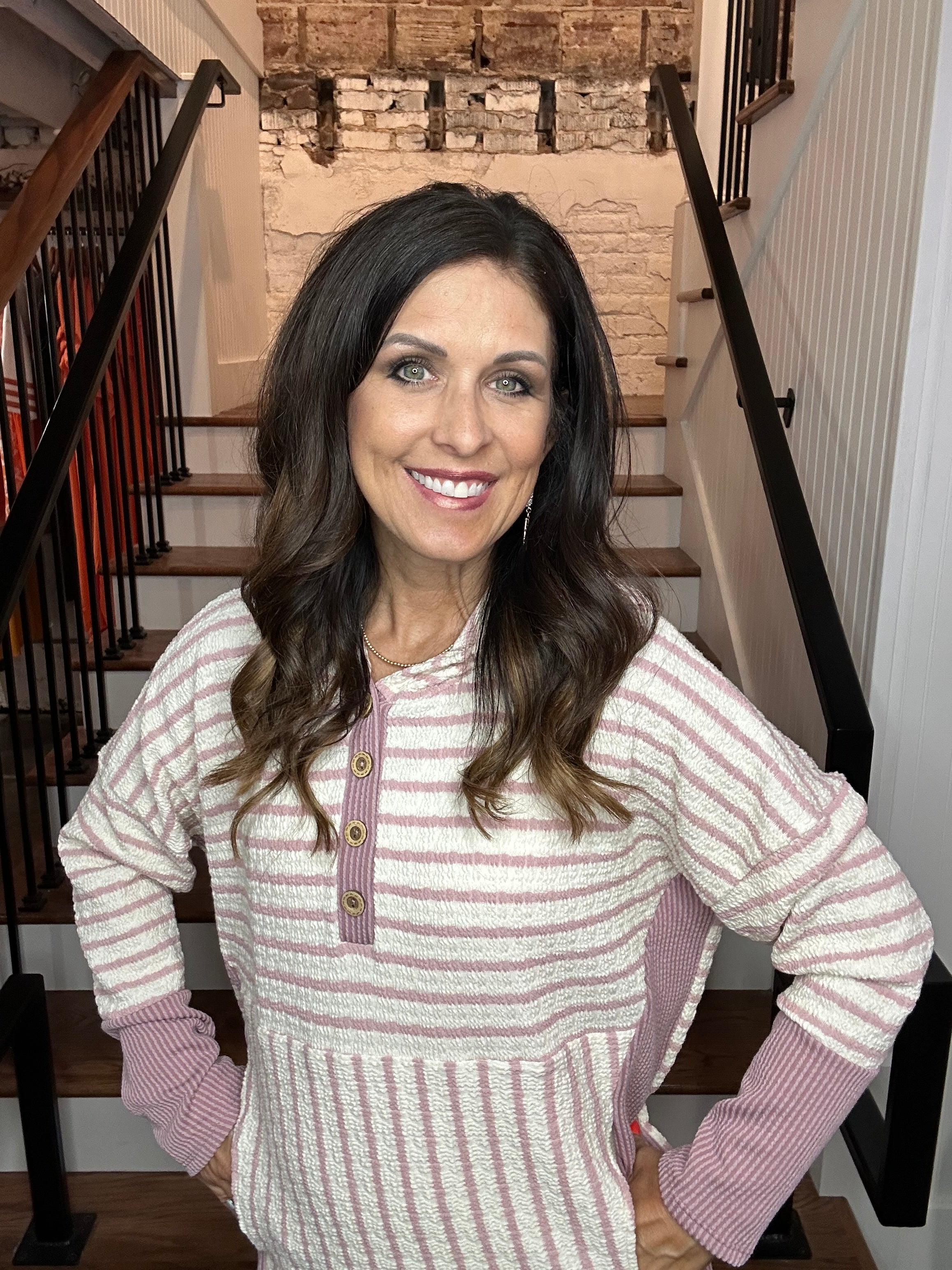 Striped Contrast Hoodie