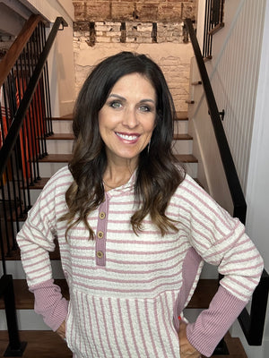Striped Contrast Hoodie