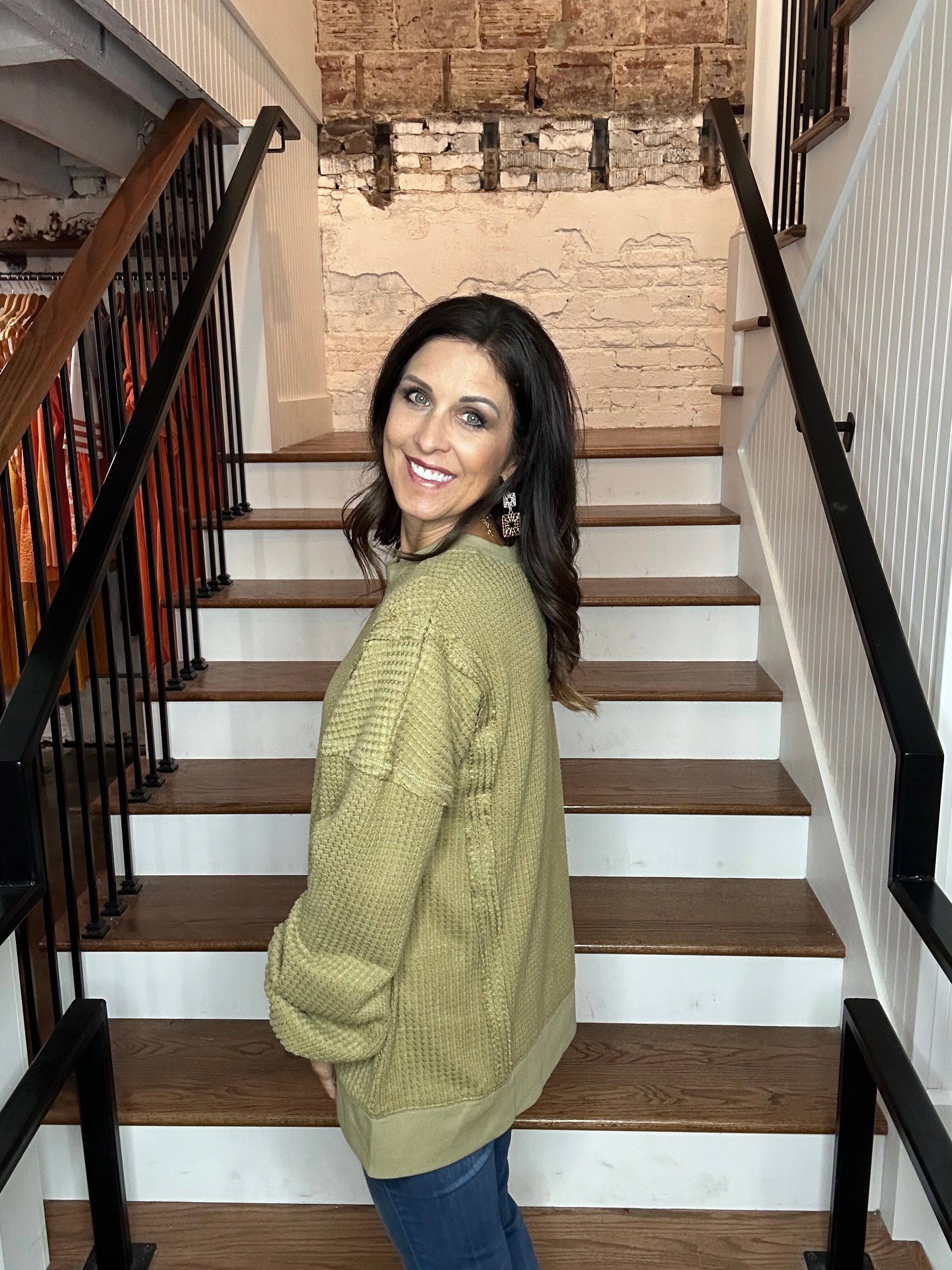 Oversized Waffle Knit Top