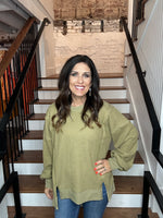 Oversized Waffle Knit Top