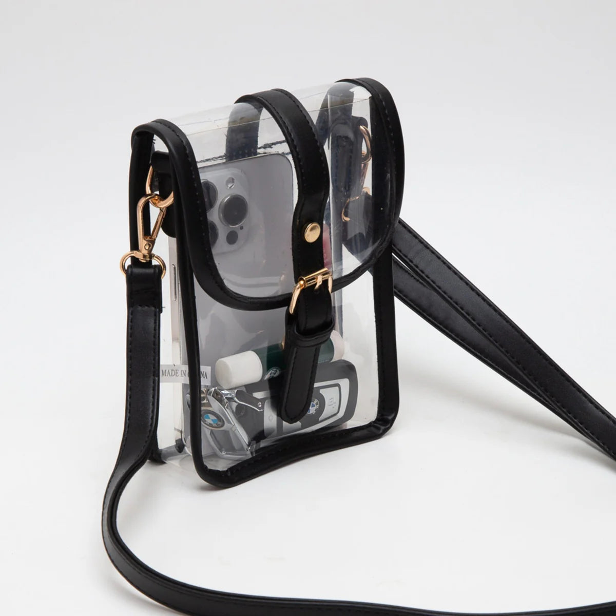 Clear Buckle Strap Crossbody