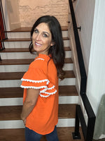 Ruffle Scallop Trim Top