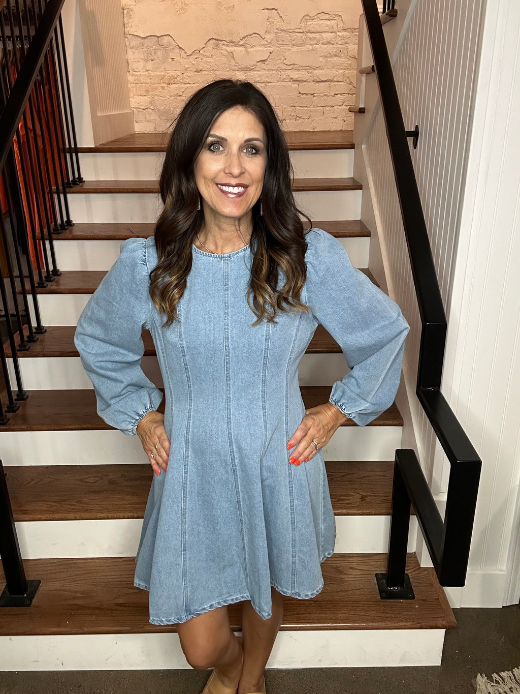 Denim Seam Detail Dress