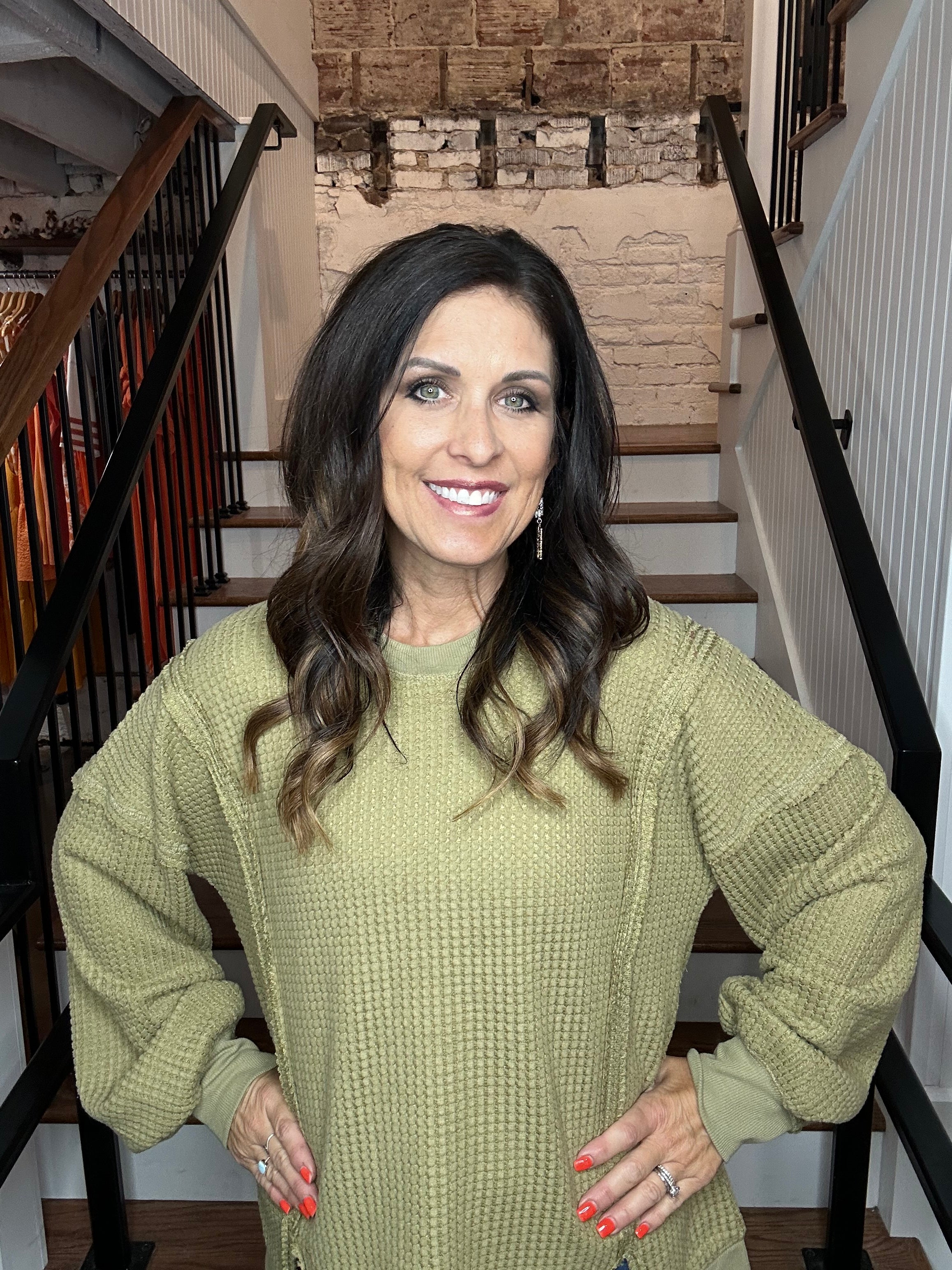 Oversized Waffle Knit Top