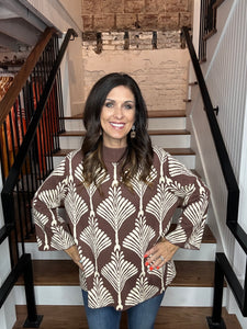 Abstract Print Pullover Sweater