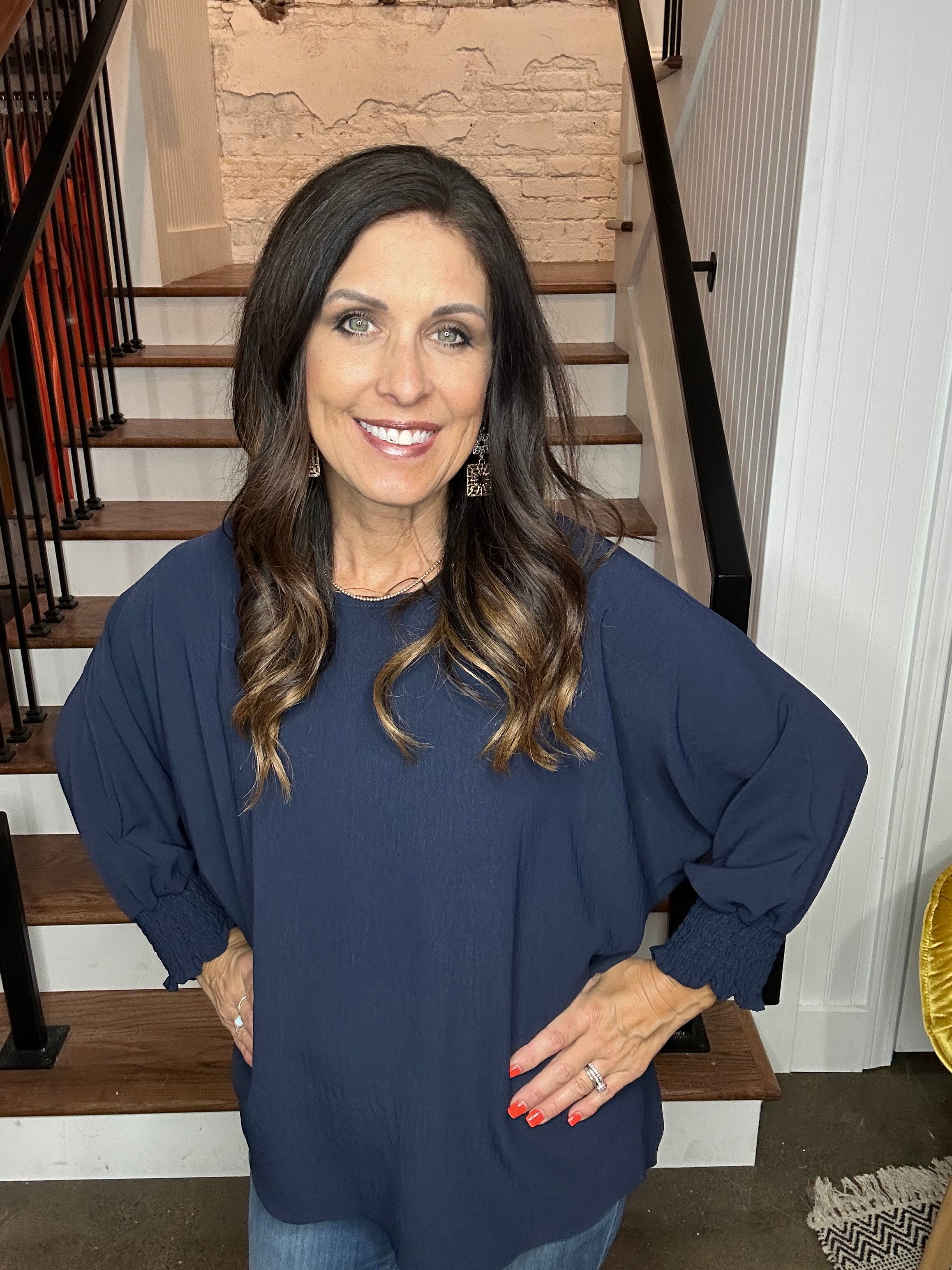 Smocked Sleeve Top