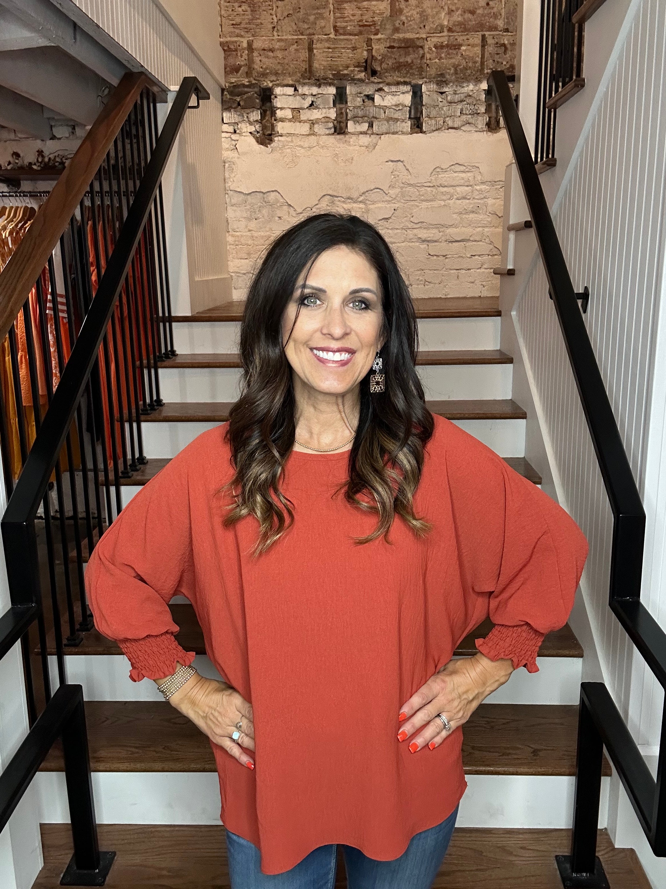 Smocked Sleeve Top
