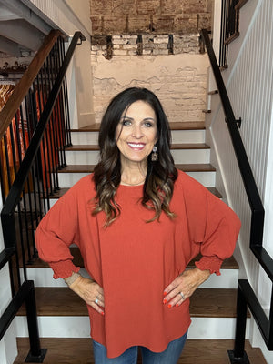 Smocked Sleeve Top