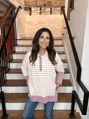 Striped Contrast Hoodie