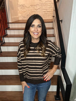 Striped Front Seam Sweater