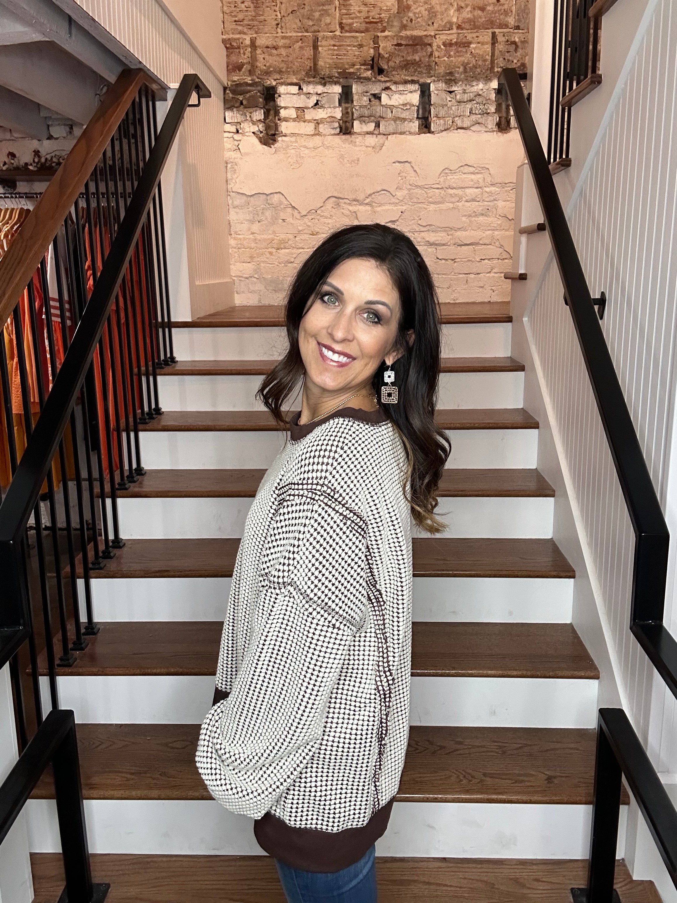 Oversized Waffle Knit Top