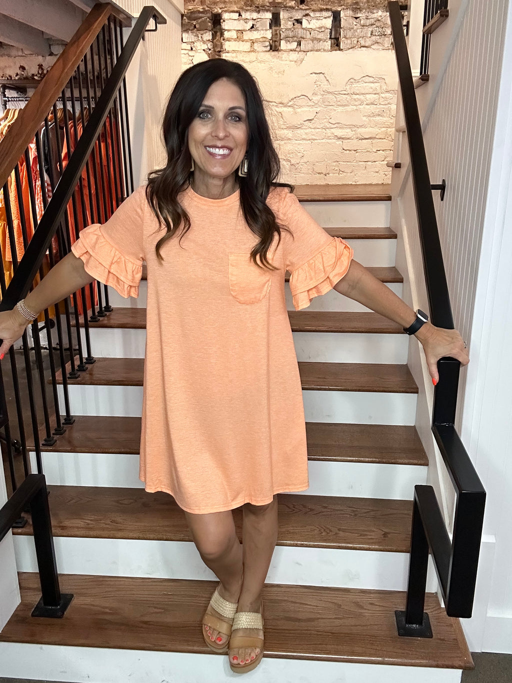 Ruffle Shirt Dress