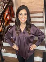 V-Neck Satin Blouse