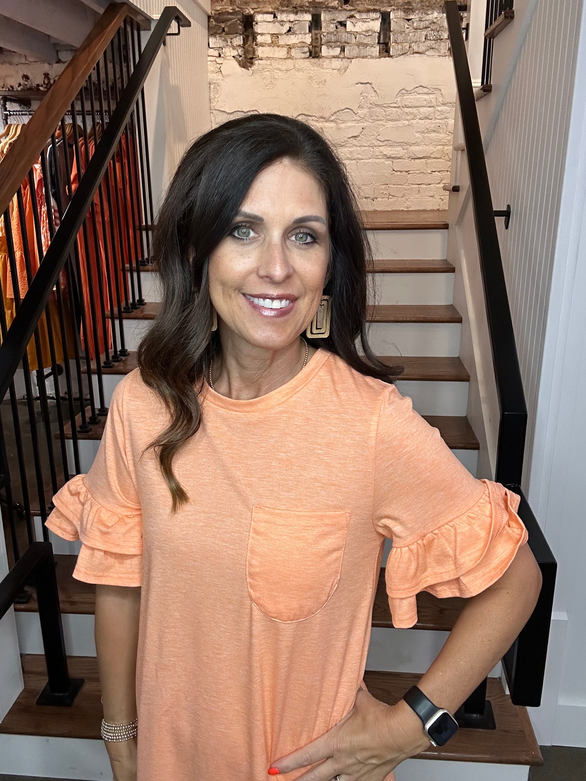 Ruffle Shirt Dress