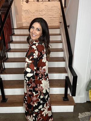 Floral Abstract Print Dress