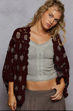 V-Neck Crochet Cardigan
