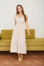 Flutter Sleeve V-neck Dress