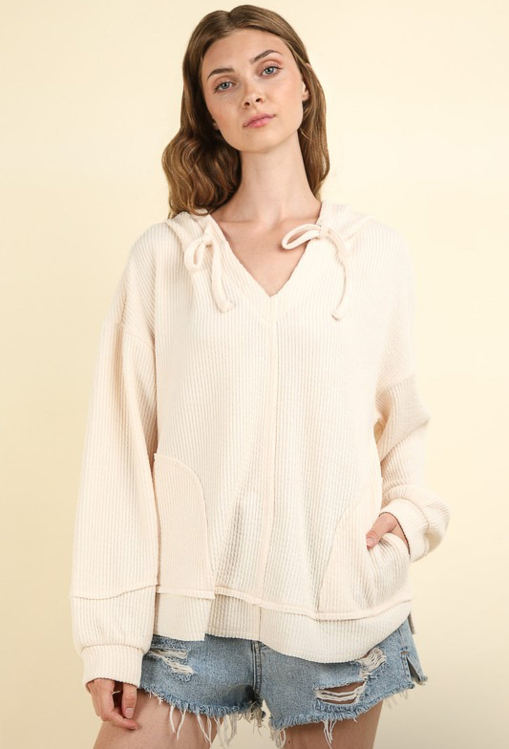Oversized Knit Hoodie