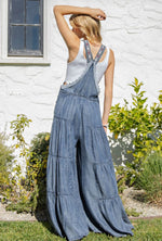 Lace Trim Denim Jumpsuit