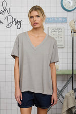 Relaxed  V-Neck Top