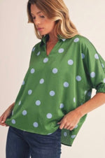 Polka Dot Satin Top