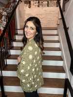 V-Neck Crochet Cardigan