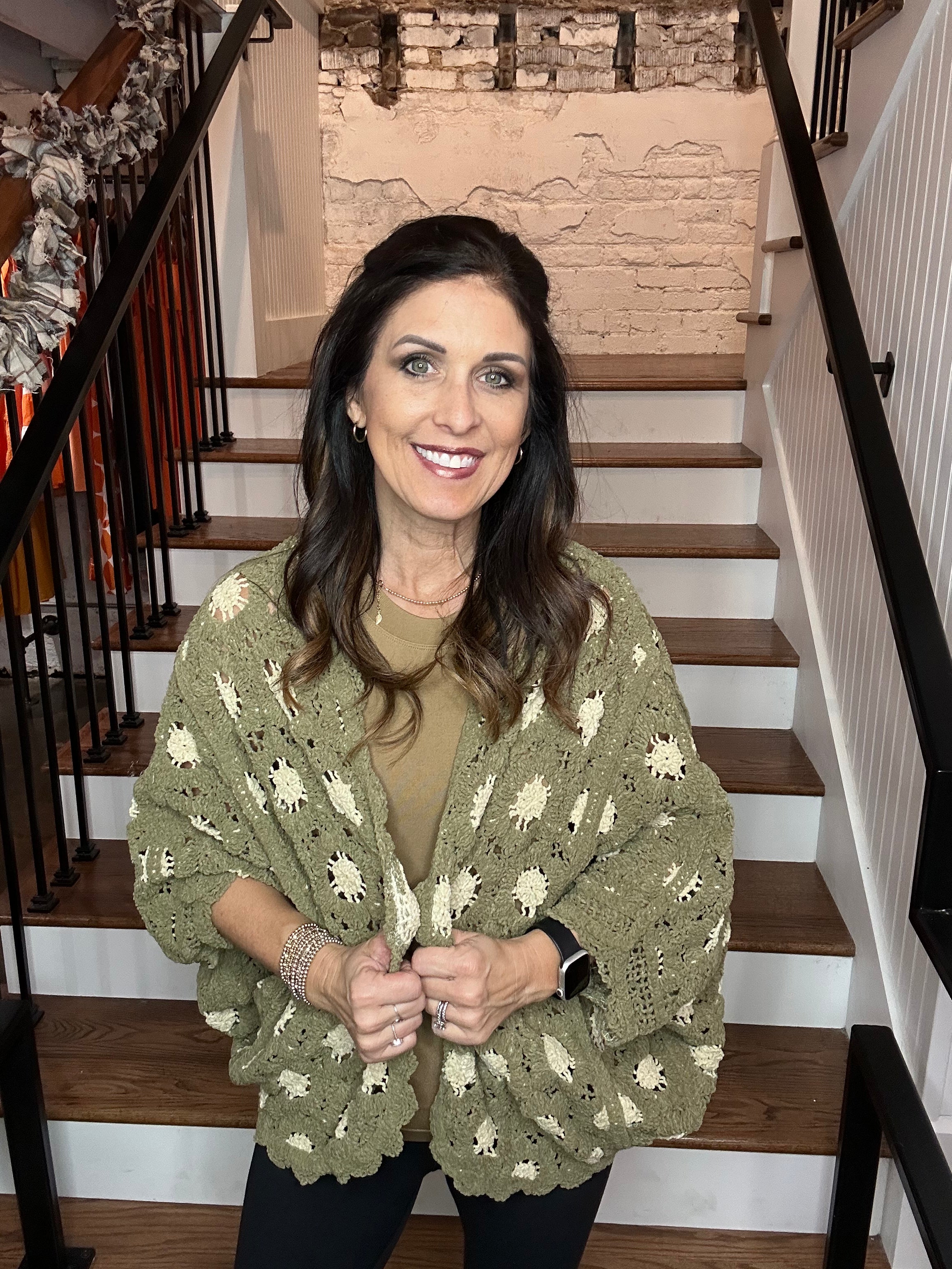 V-Neck Crochet Cardigan