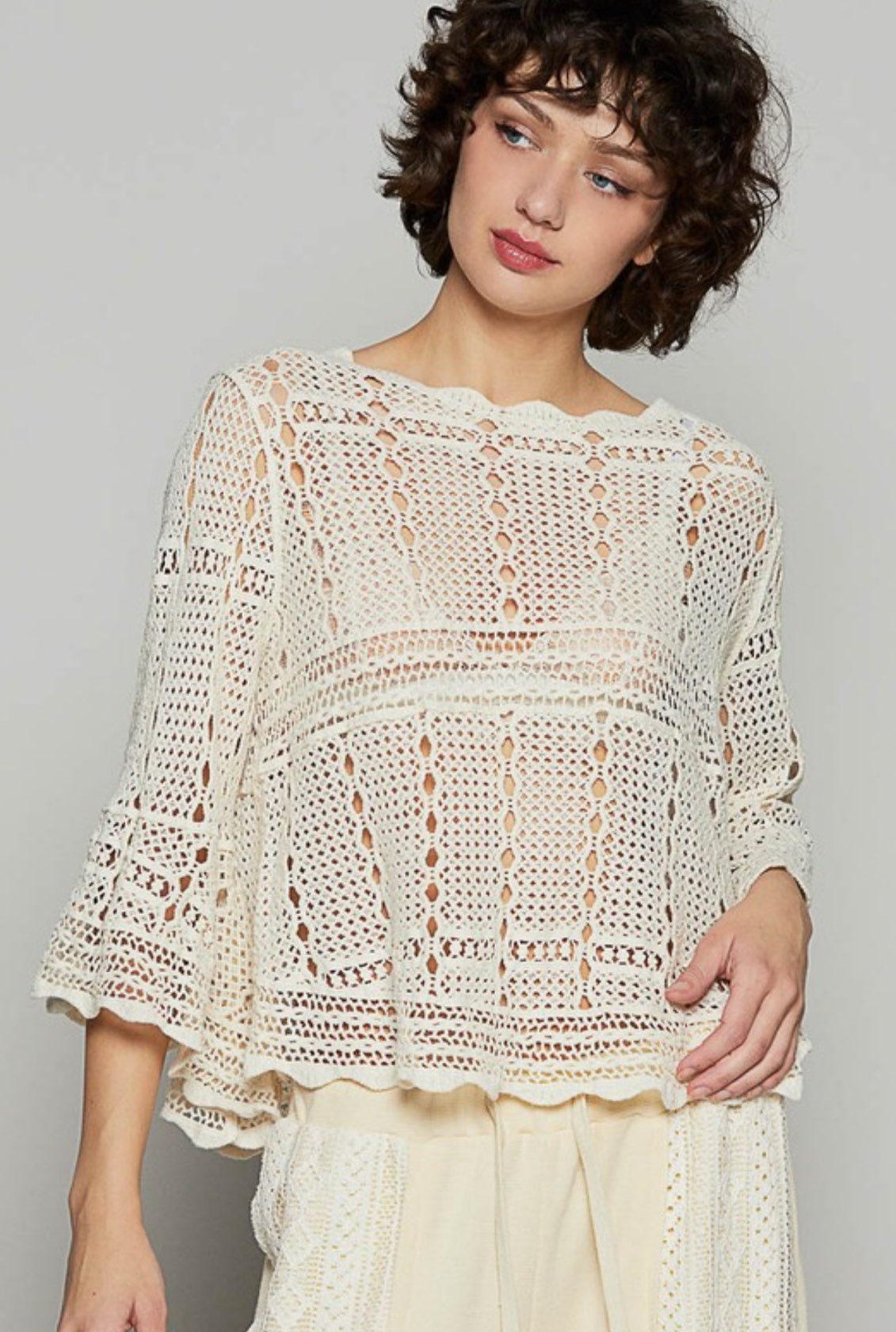 Boat Neck Crochet Top