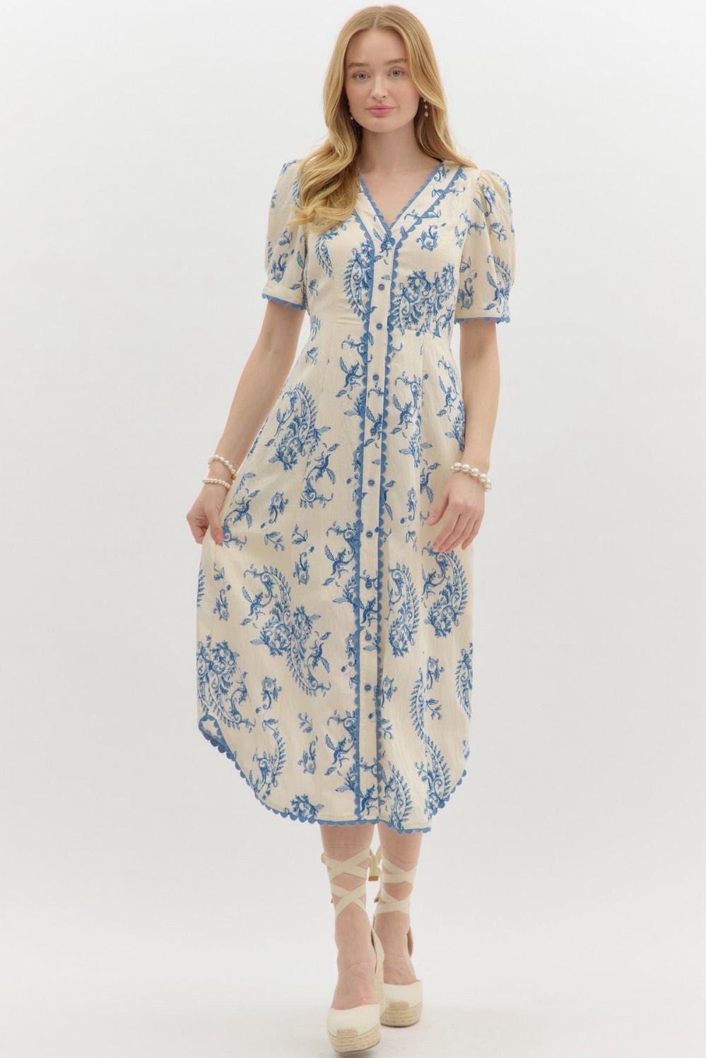Scallop Trim Dress
