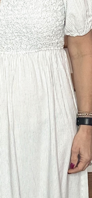 Pin Stripe Midi Dress