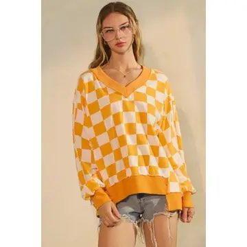 Checkerboard Oversized Sweatshirt