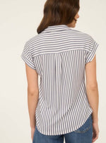 Stripe Collared Short Sleeve
