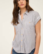 Stripe Collared Short Sleeve