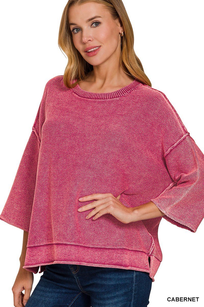 3/4 Sleeve Boxy Sweater