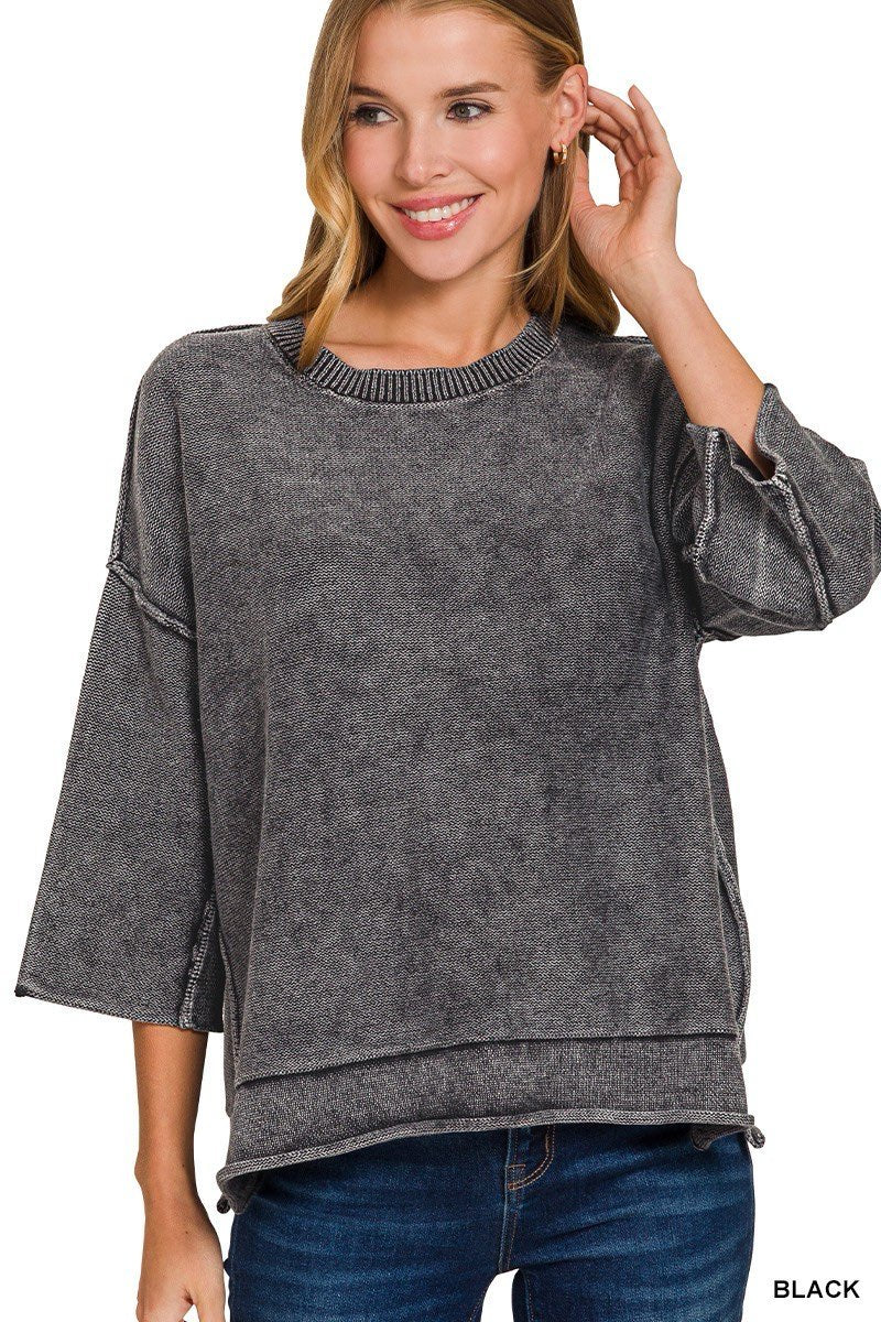 3/4 Sleeve Boxy Sweater