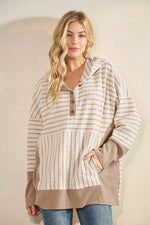 Striped Contrast Hoodie