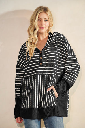 Striped Contrast Hoodie