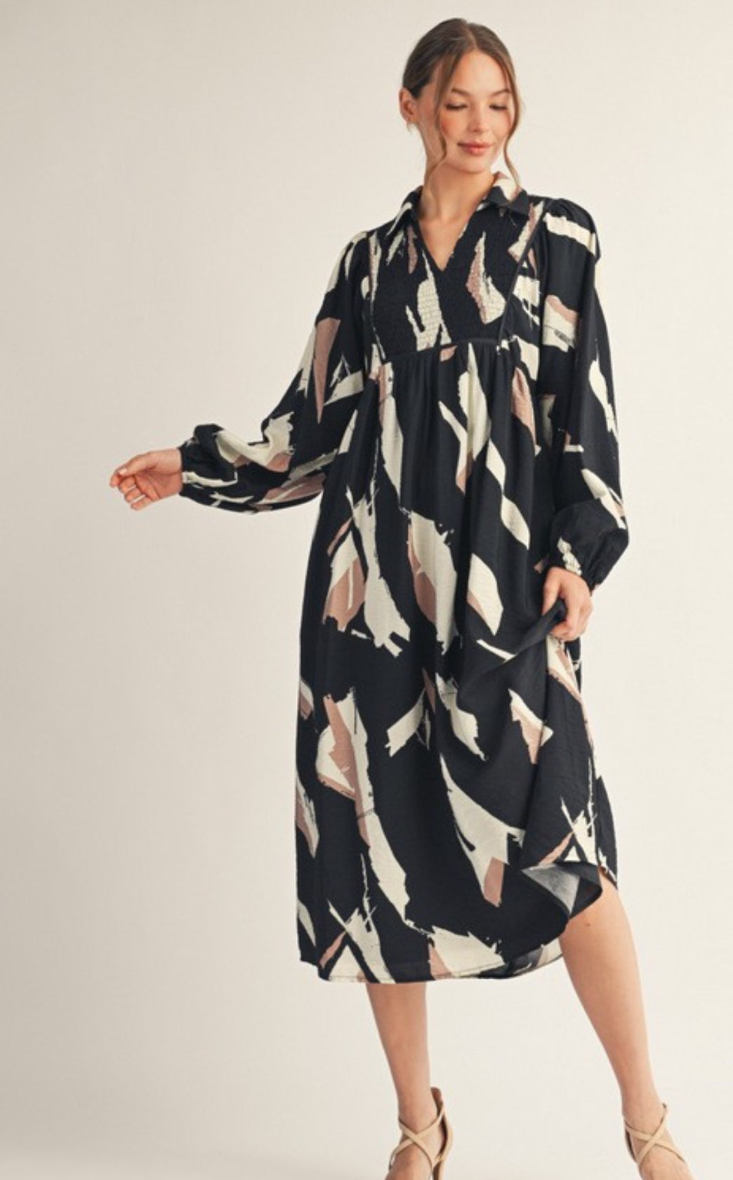 Abstract Midi Dress