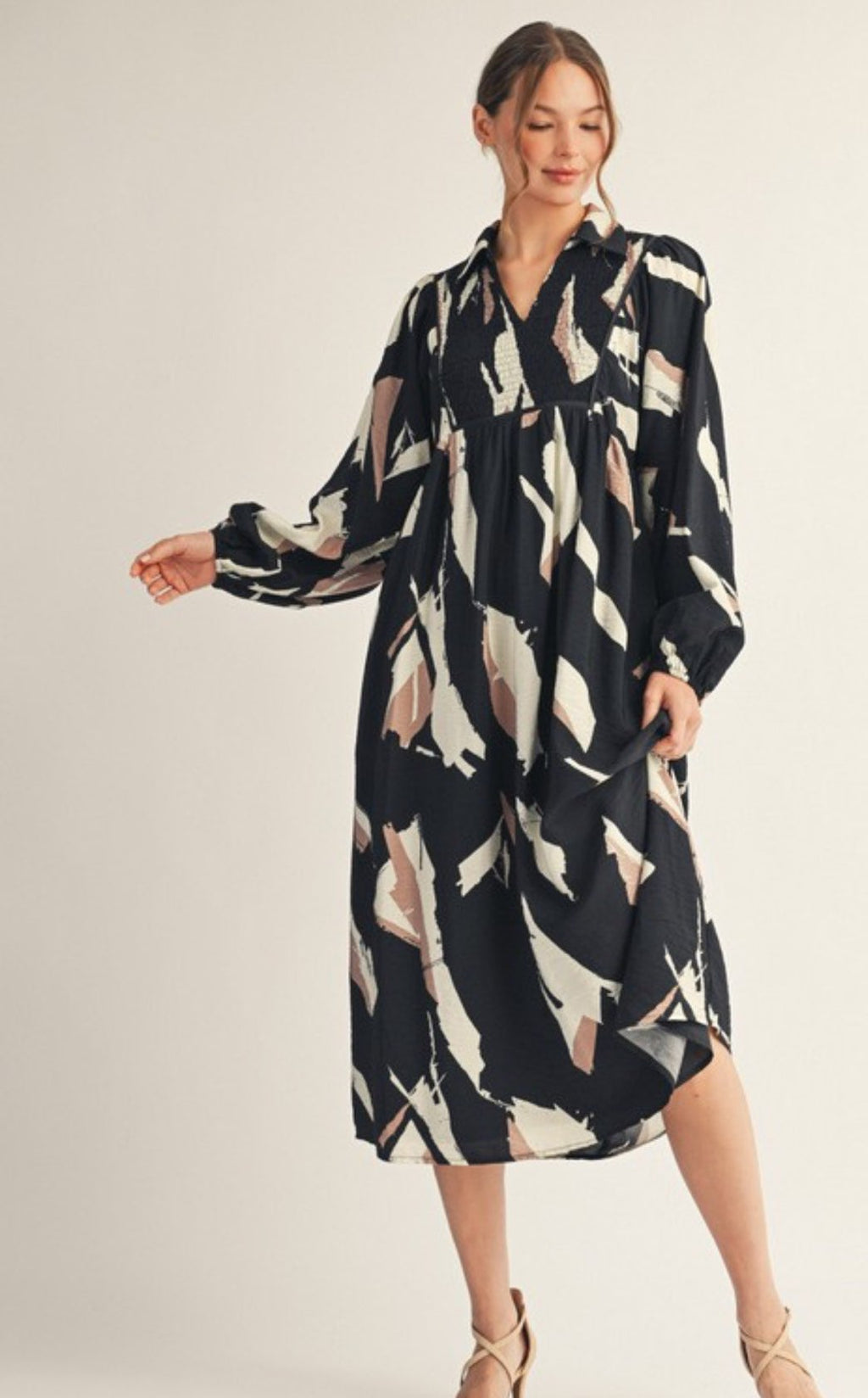 Abstract Midi Dress