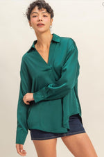 V-Neck Satin Blouse